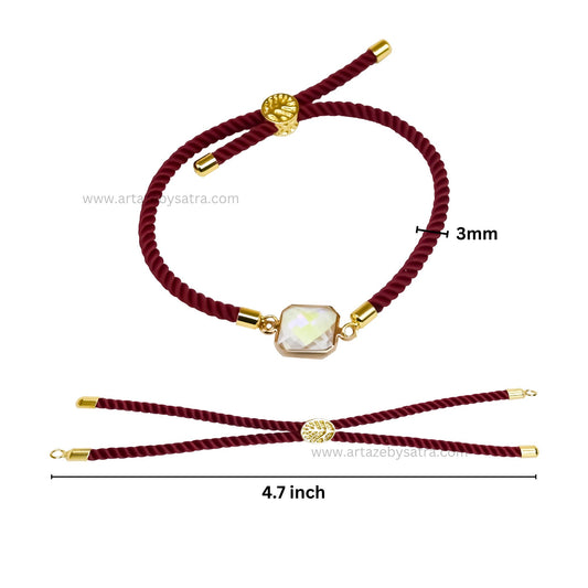 Nylon Bracelet Cord With Sliding Slider Stopper Beads | Size : 2mm | Qty : 1pc | B07