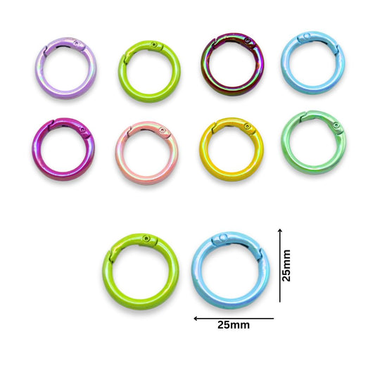 Assorted Candy Color Round Metal Lock | Size : 25mm | Qty : 6pcs | BF48