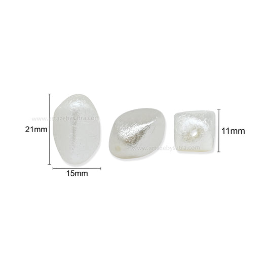 Crushed Irregular Pearl Finish Beads | Size : 21mm | PPB119