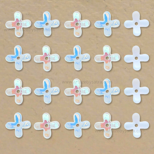 Flower AB Plastic Pearl (1 Hole) | Size : 12mm | Qty : 50pcs | PPB78