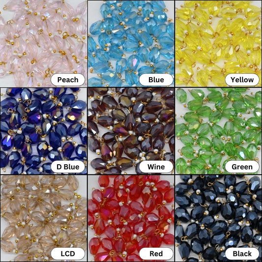 Rainbow Lariya Drop Shape Beads | Size : 14mm | Qty : 50pcs
