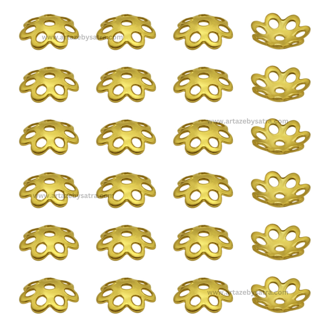 Designer Metal Beads Cap | Size : 6mm | Qty : 500g | MC14