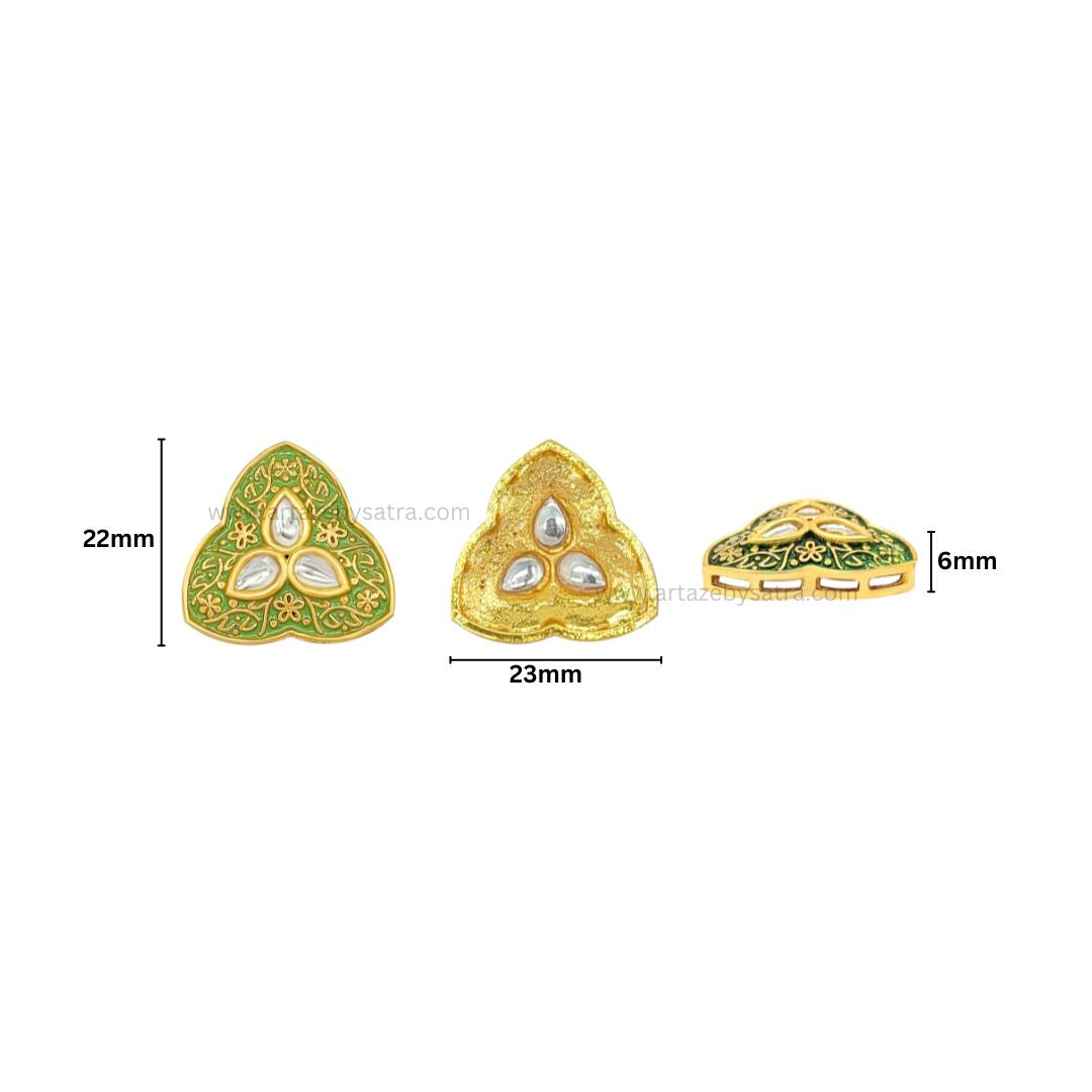Meenakari Kundan Beads | Size : 22mm | Qty : 6pcs | C-349
