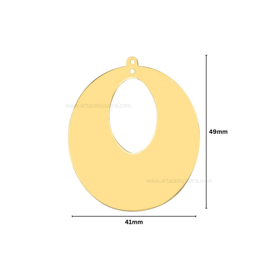 1 Loop Oval Matt Finish Metal Art | Size : 49mm | Qty : Qty : 100g | MF26