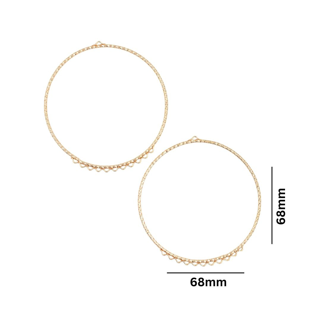 Designer Hoop 11 Naka Bali | Size : 68mm | 10pcs | EF24