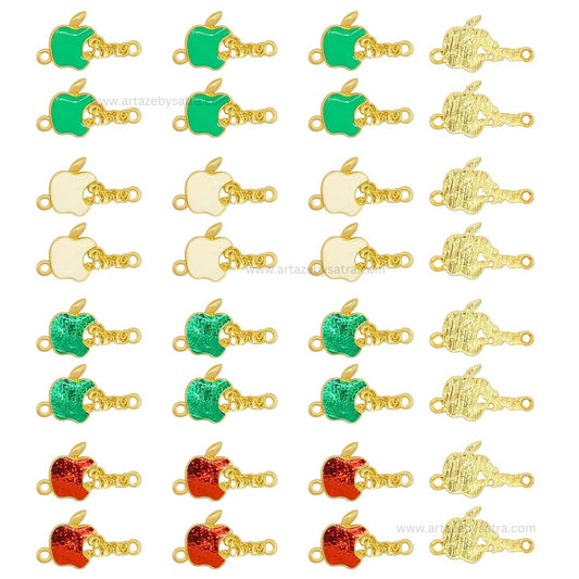 Apple Bro Meenakari Kundan Beads | Size : 14mm | Qty : 12pcs | MKB36