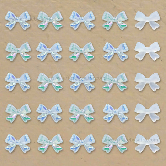 Bow AB Plastic Pearl (No Hole) | Size : 7mm | Qty : 50pcs | PPB77