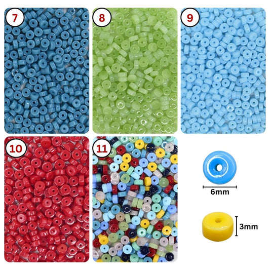 Round Disc Glass Beads | Size : 6mm | GB16