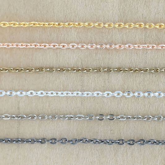 Iron Twisted Link O-Shaped Chain | Size : H-2mm W-2mm | Qty : 100g | IC09