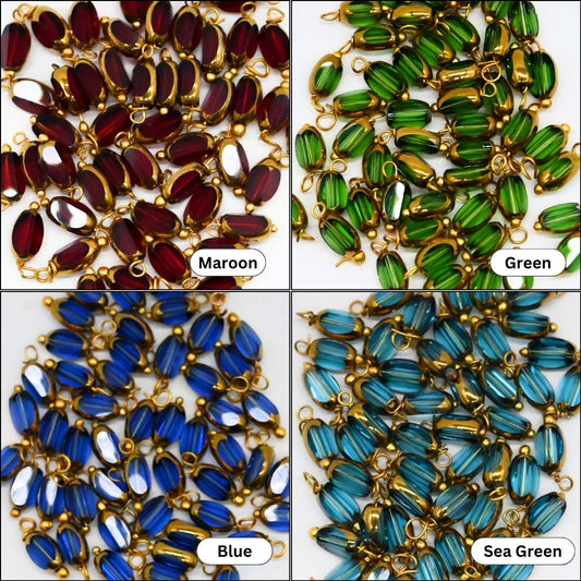 Golden Shaded Transparent Lariya Beads | Size : 6mm | Qty : 50pcs