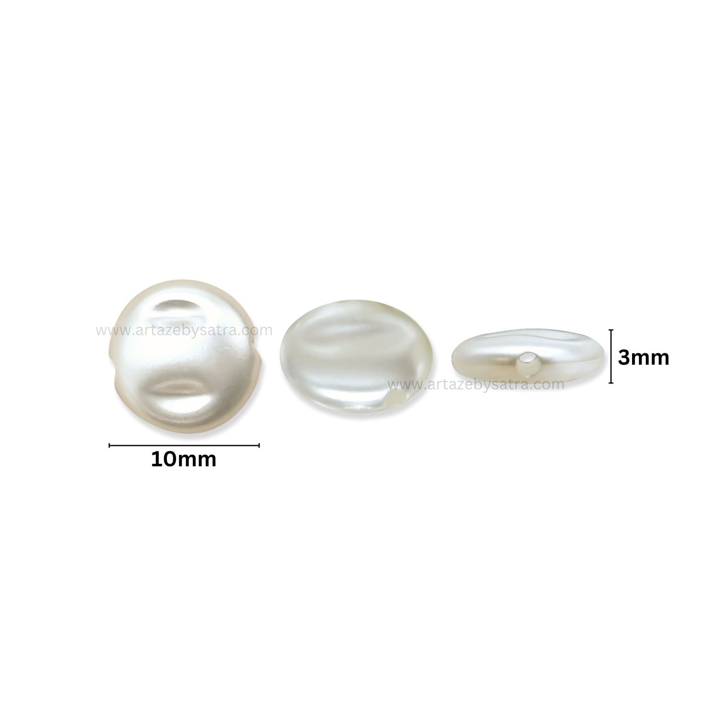 Flat Back Round Pearl Beads | PPB95