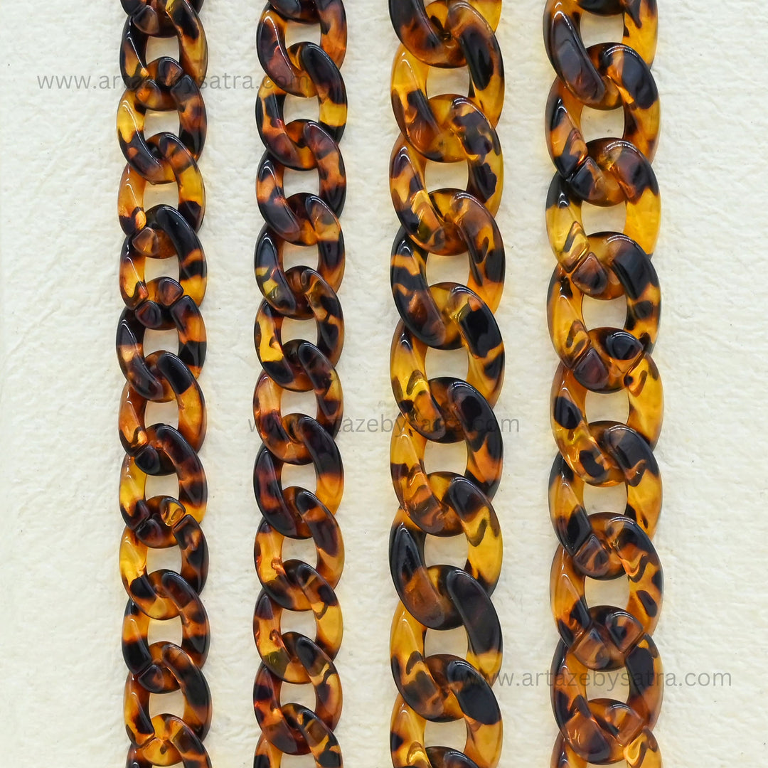 Tortoise Acrylic Printed Mask Chain | Qty : 1mtr | AC11