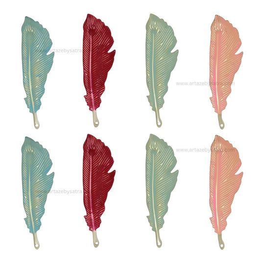 Leaf Coloured Metal Art | Size : 3.8inch | Qty : 10pcs | MA401