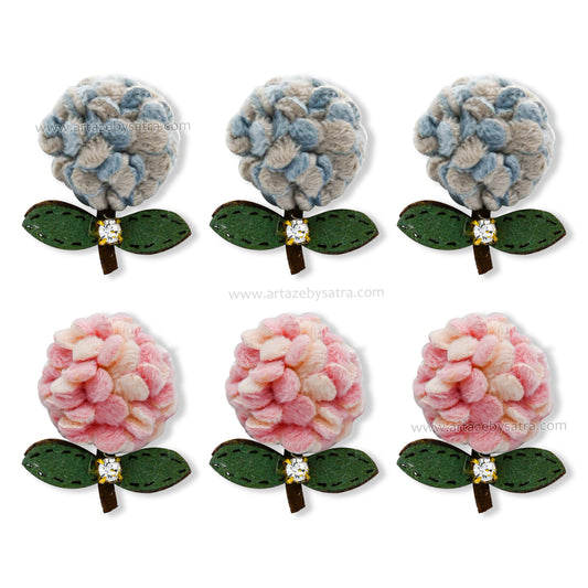 Floral Appliques | Size : 45mm | Qty : 6pcs