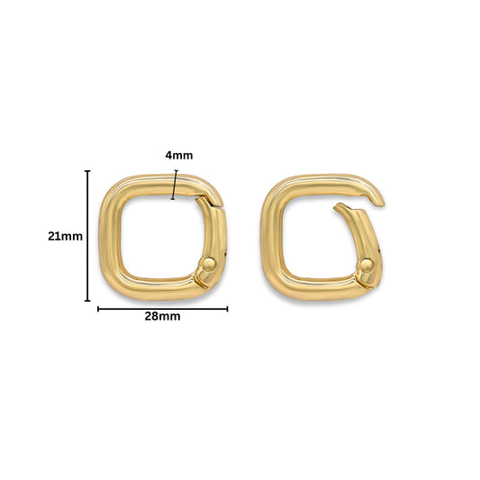 Square Alloy Spring Gate Carabiners | Size : 21mm | Qty : 6pcs | BF125