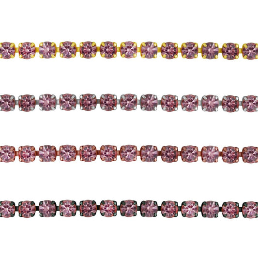 Pink Diamond Stone Chain | Qty : 10mtr | DC08