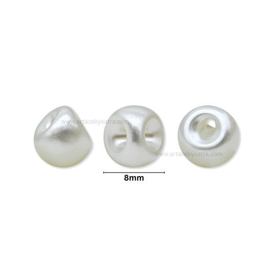 Irregular Round Faux Pearl Plastic Beads | Size : 8mm | PPB997