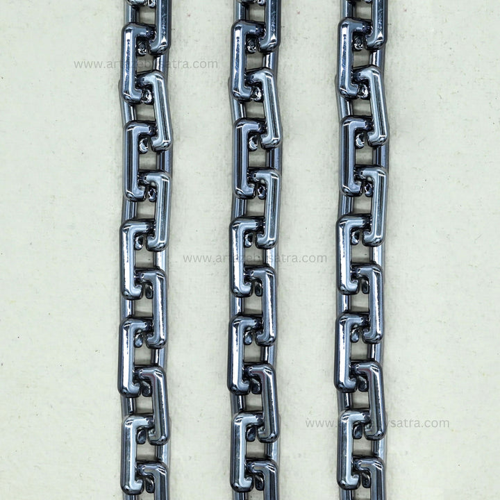 Metallic Chain Rectangle Link | Size : 20mm | Qty : 1mtr | AC10