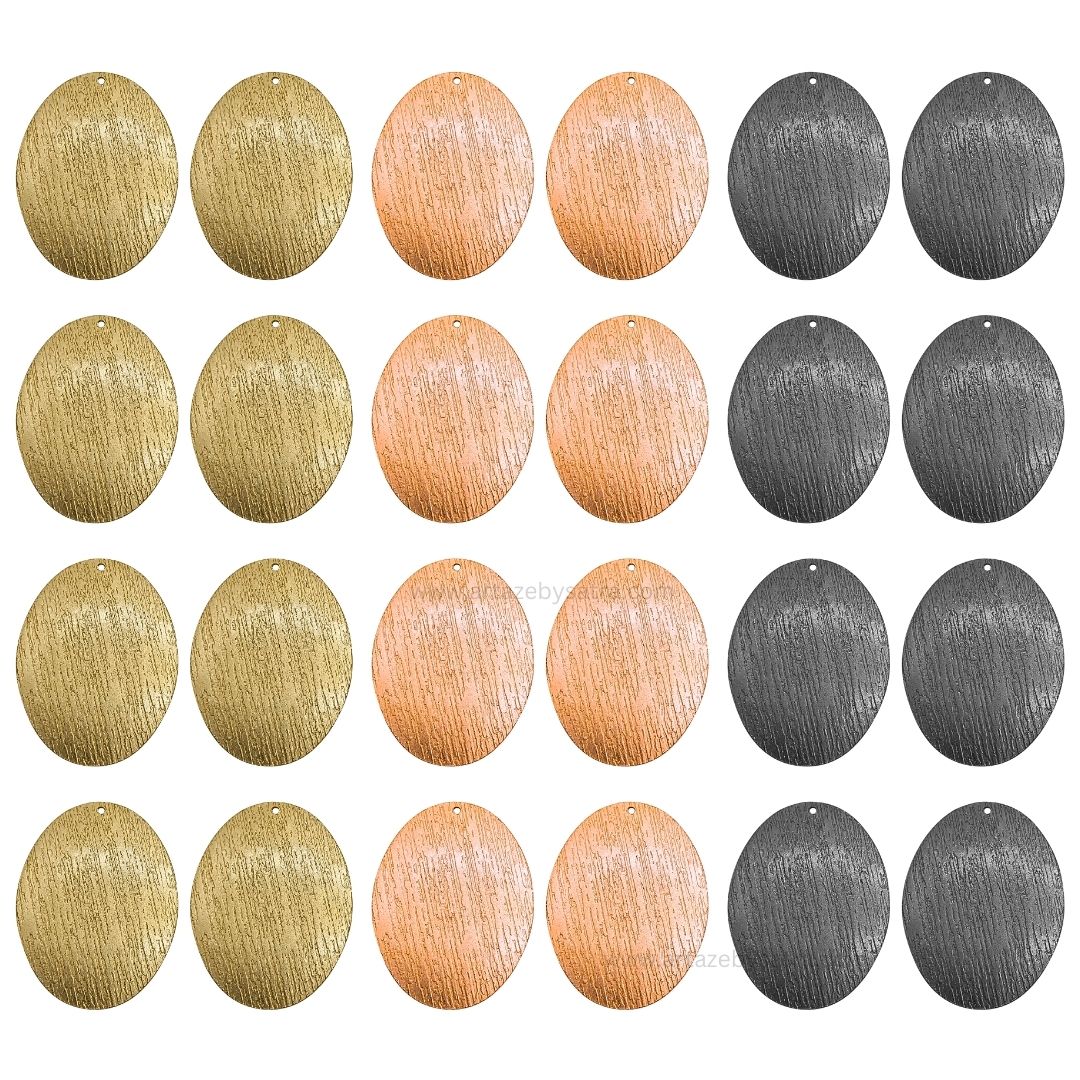 1 Loop Oval Shiny Finish Metal Art | Size : 45mm | Qty : 10pcs | MA379