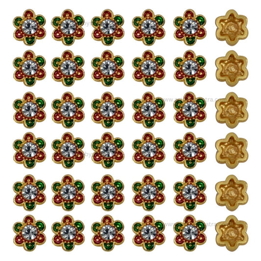 Meenakari Kundan Beads | Size : 9mm | Qty : 12pcs | MKB32