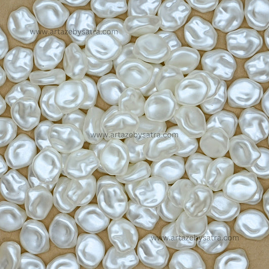 Irregular Pebble Shape Plastic Pearl Beads | Size : 13mm | PPB10