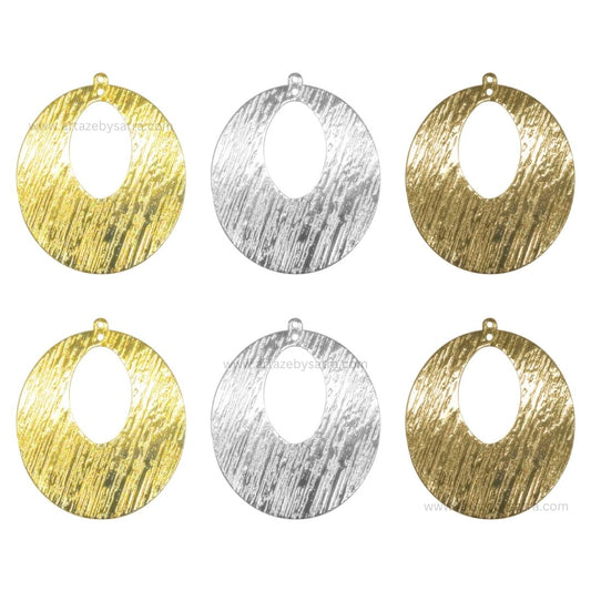 2 Loop Oval Shiny Finish Metal Art | Size : 49mm | Qty : Qty : 100g | MF17