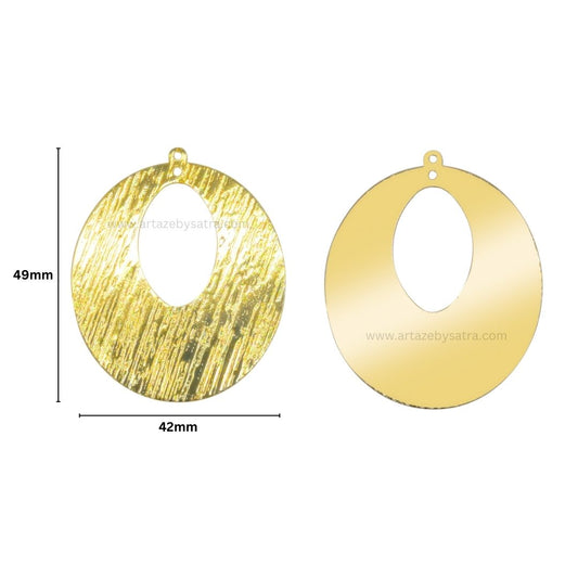 2 Loop Oval Shiny Finish Metal Art | Size : 49mm | Qty : Qty : 100g | MF17