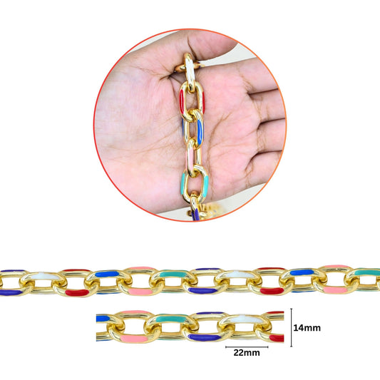 Aluminum Chain | Size : W-14mm H-22mm | 1/2 Meter Chain