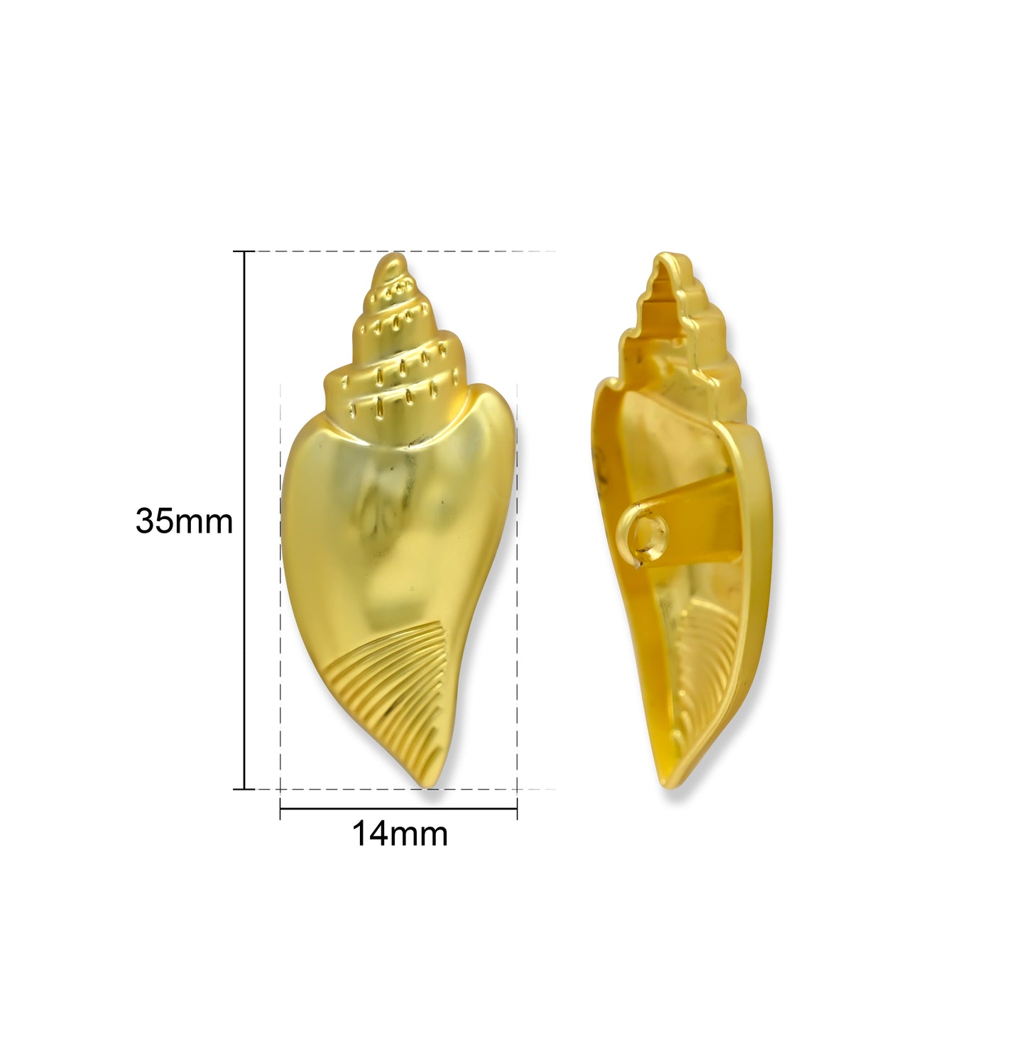 Conch Shell Shank Button with Loop | Qty : 4pcs | G-1-10