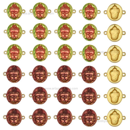 Meenakari Kundan Beads | Size : 20mm | Qty : 12pcs | MKB47