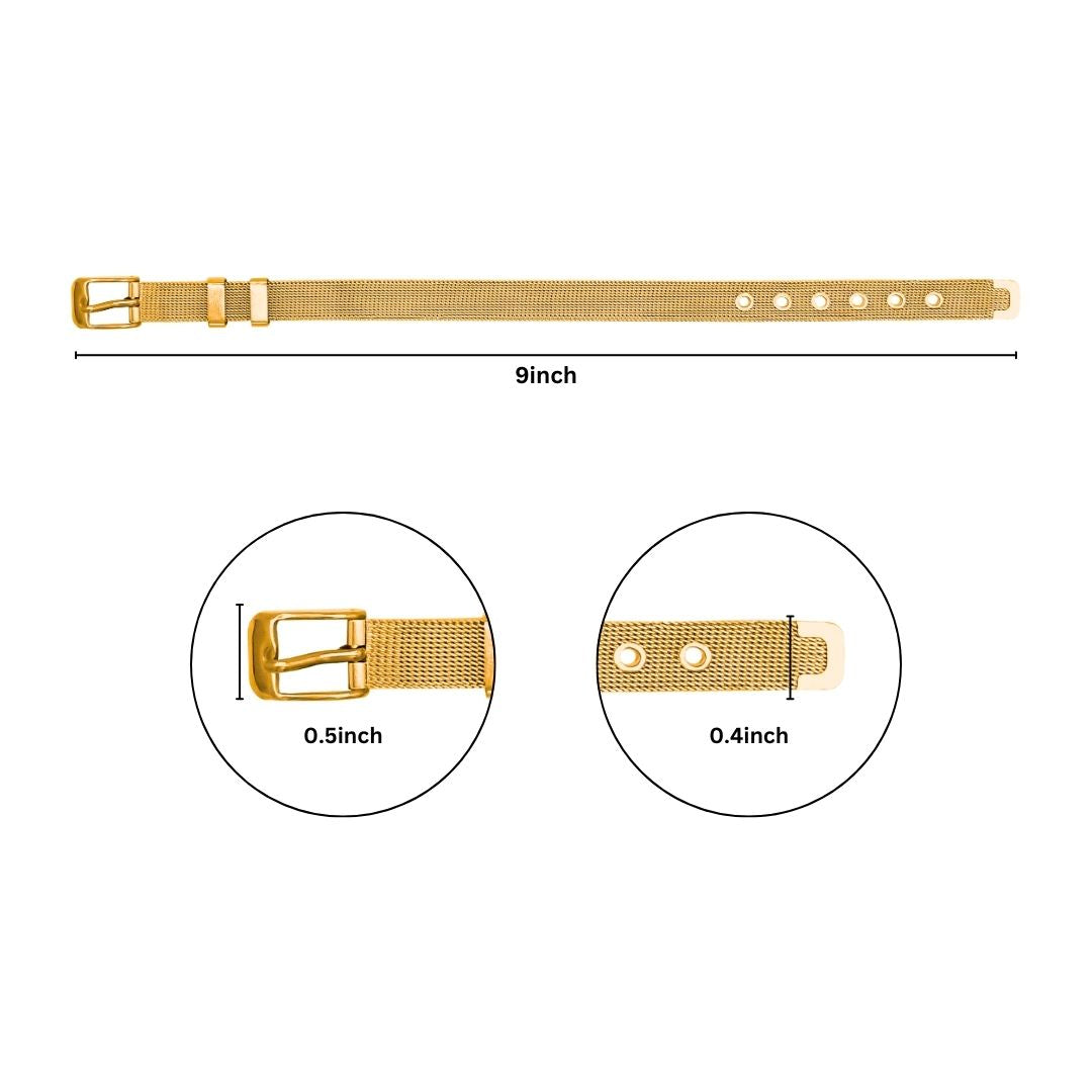 Plain Steel Mesh Bracelet Adjustable | Size : 9inch | Qty : 1pc | B14