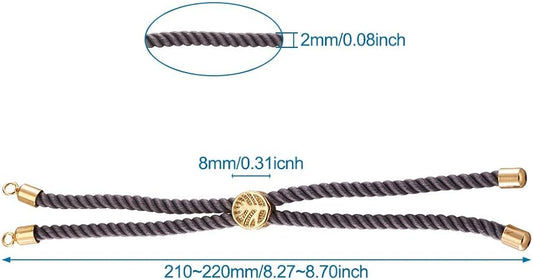 Bracelet Cord With Sliding Stopper Beads Connector | Size : 2mm | Qty : 1pc | B07