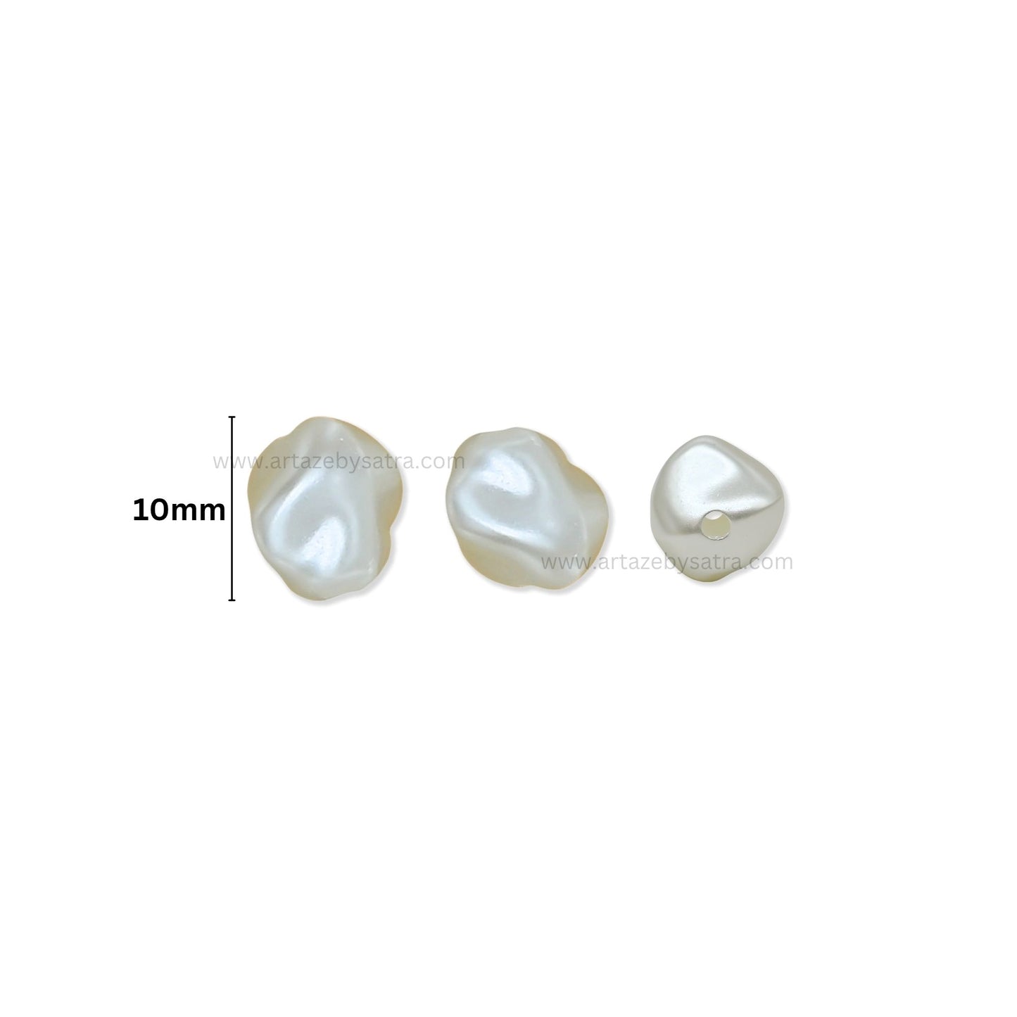 Irregular Nugget Shape Plastic Pearl Beads | Size : 10mm | PPB102