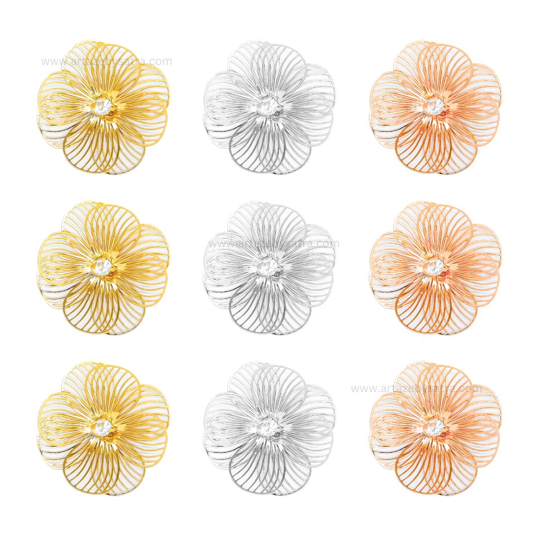 Flower Brass Etching | Size : 29mm | Qty : 10pcs