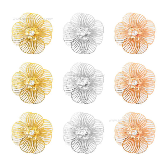Flower Brass Etching | Size : 29mm | Qty : 10pcs | BF158