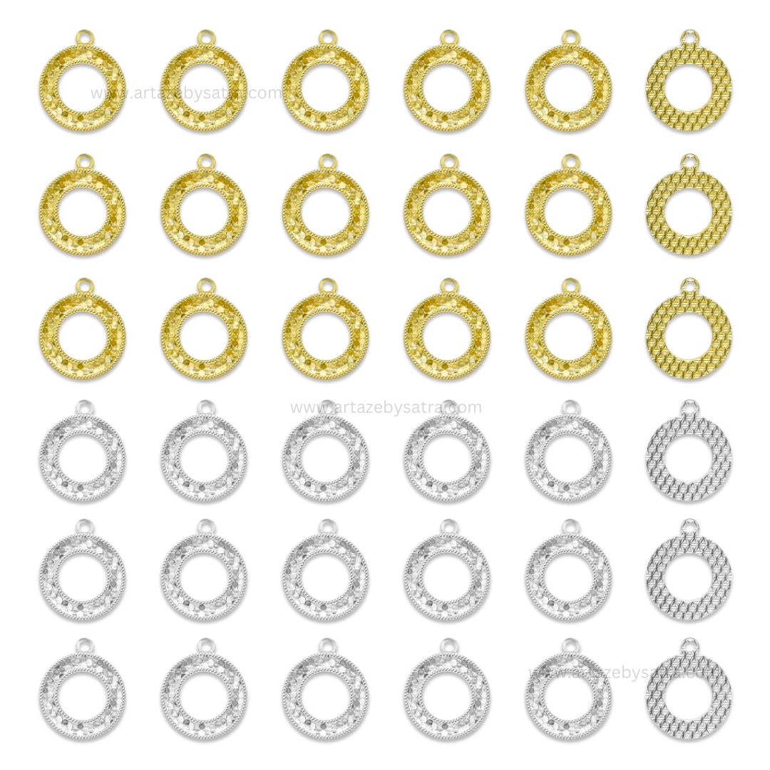 Round Hoop Brass Charms | High Quality | Size : 17mm | Qty : 2pcs