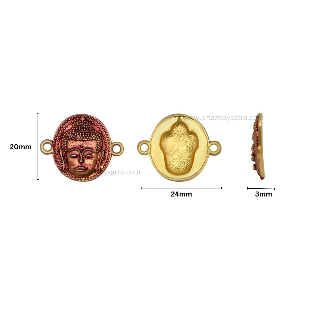 Meenakari Kundan Beads | Size : 20mm | Qty : 12pcs | MKB47
