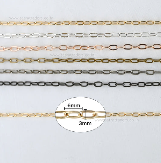 Iron Chain (Indian Plating) | Size : 3x6mm | IP05