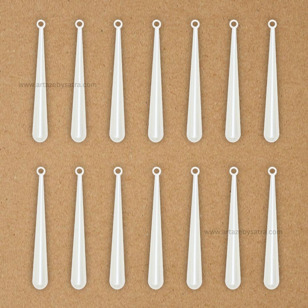 1 Hole Plastic Pearl Long Drop Beads | Qty : 500g | PPB27