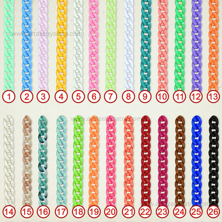 Acrylic Link Chain | Size : 13mm | Qty : 1mtr | AC04