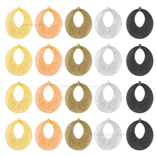 2 Loop Oval Matt Finish Metal Art | Size : 49mm | Qty : Qty : 100g | MF18