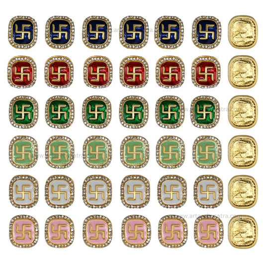 Meenakari Kundan Beads | Size : 16mm | Qty : 12pcs | MKB52