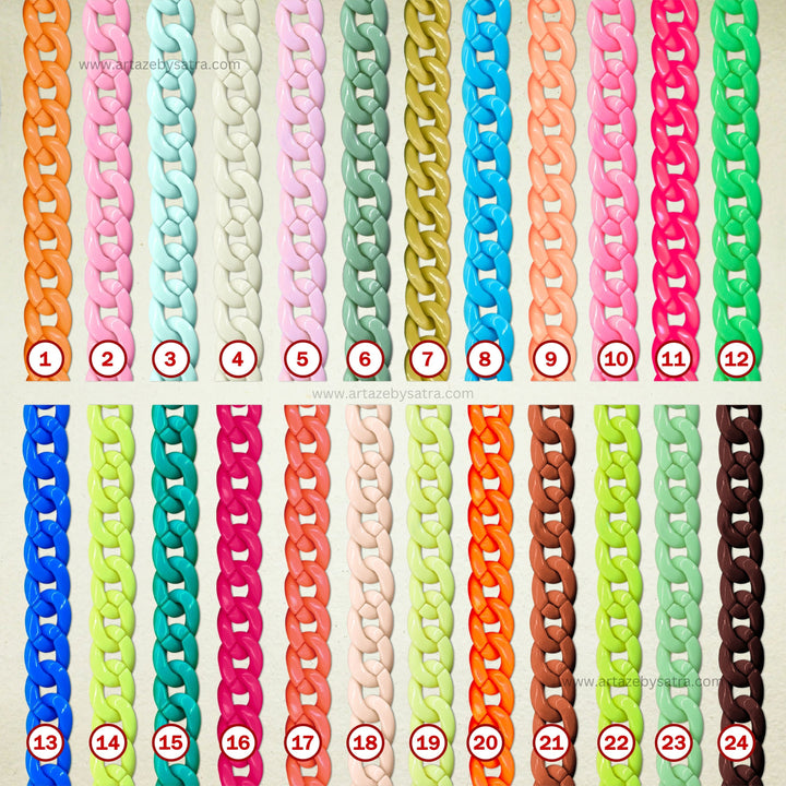 Acrylic Link Chain | Size : 16mm | Qty :1mtr | AC03