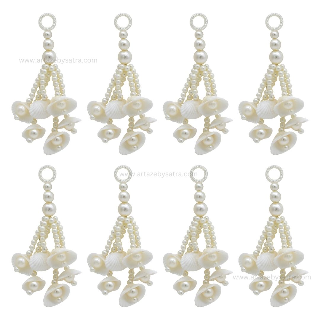 Pearl Beads Hanging Tassels | Size : 98mm | Qty : 5pcs | T15