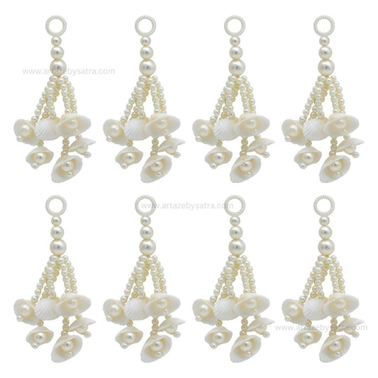 Pearl Beads Hanging Tassels | Size : 98mm | Qty : 5pcs | T15