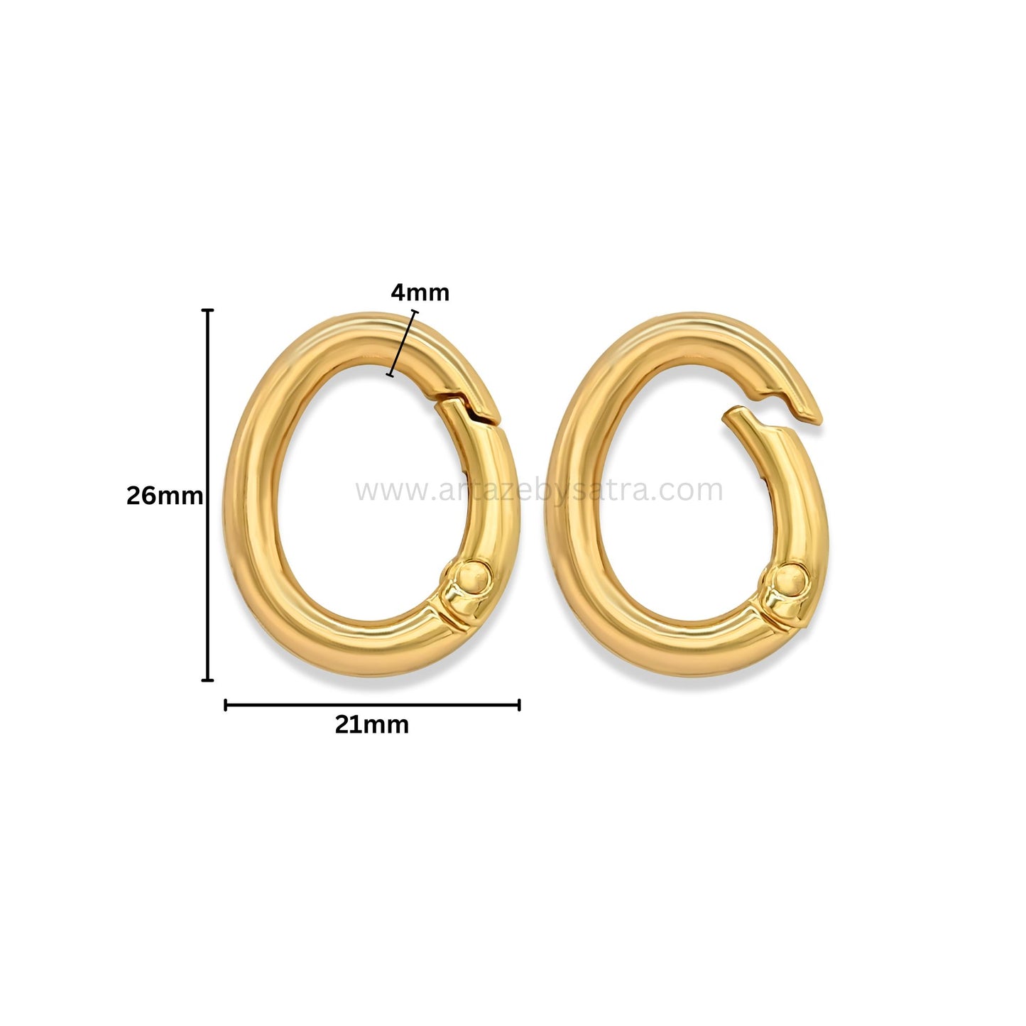 Oval Alloy Spring Gate Carabiners | Size : 26mm | Qty : 6pcs | BF122