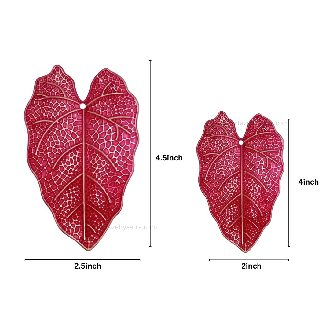 Leaf Coloured Metal Art | Size : 4,4.5inch | Qty : 4pcs | MA479