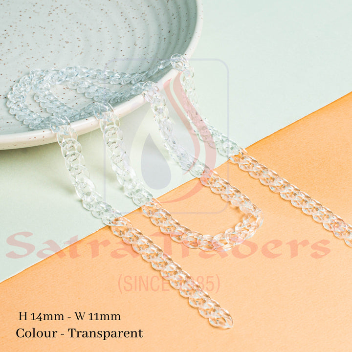 Acrylic Link Chains H-14mm-W-11mm | 1mtr | AC16