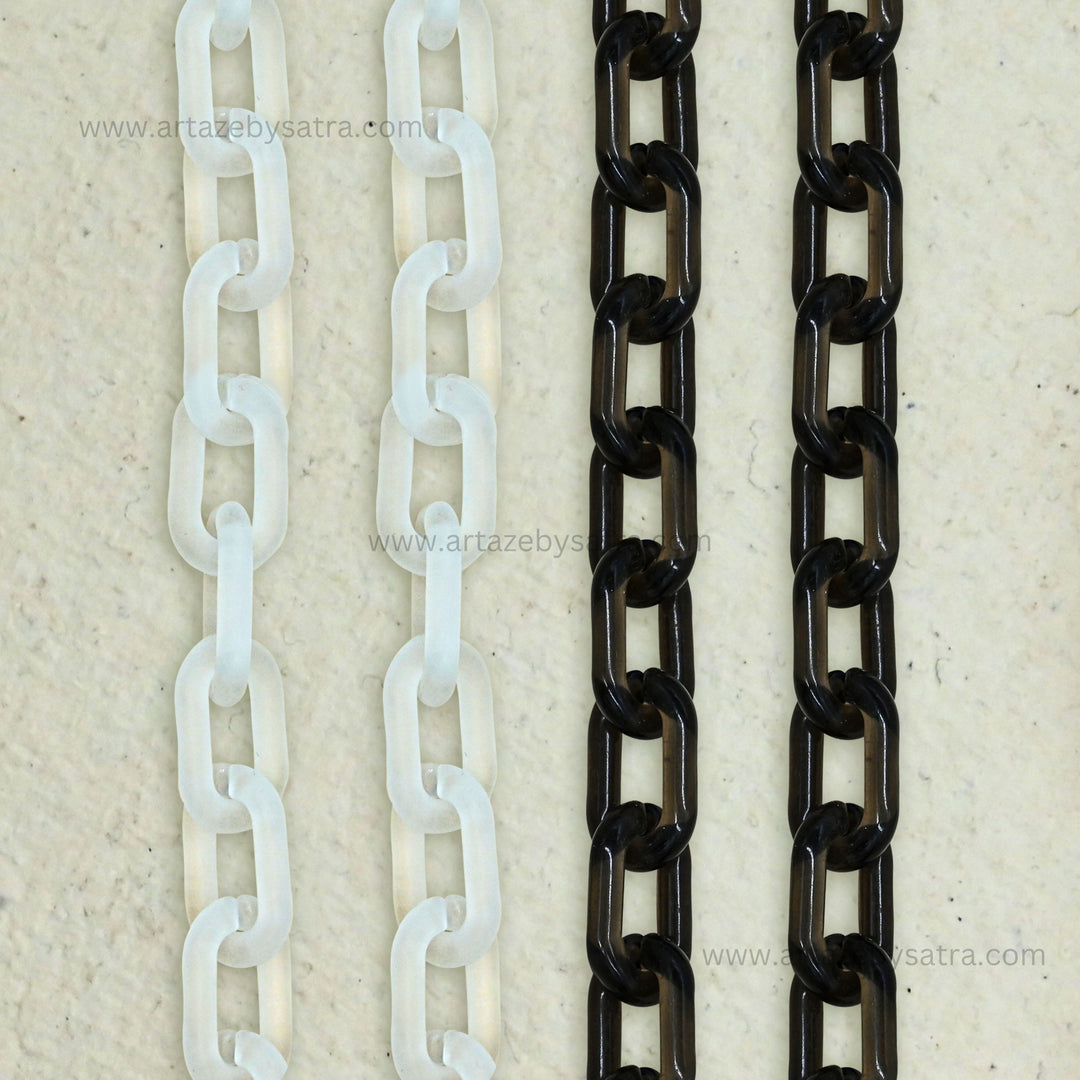 Acrylic Link Chain | Size : H-23mm W-38mm | Qty : 1mtr | AC31