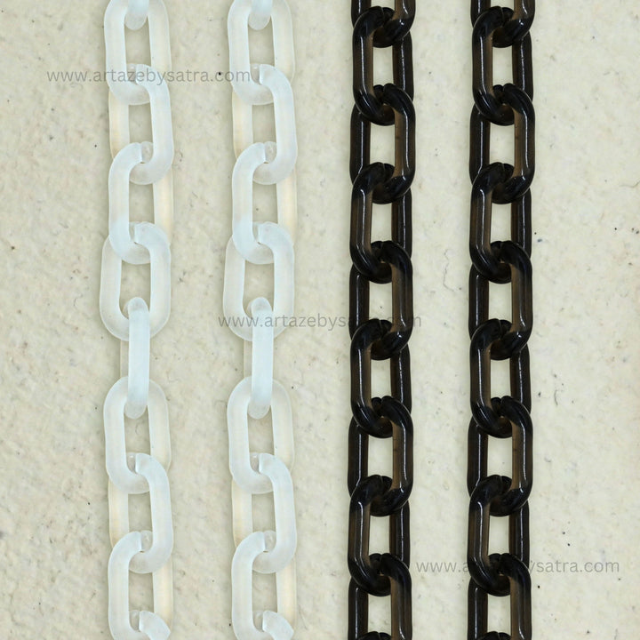 Acrylic Link Chain | Size : H-23mm W-38mm | Qty : 1mtr | AC31